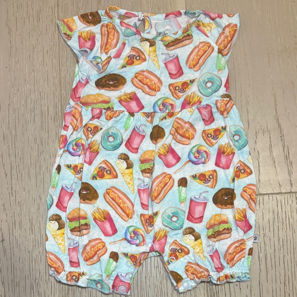 Colorful Food Print Kids One Piece